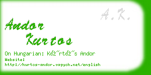 andor kurtos business card